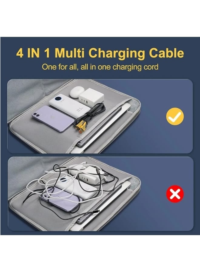 تقليدي كابل شحن متعدد 4 في 1 – شحن سريع USB-A و USB-C إلى Type-C PD 65 واط / 27 واط، كابل 1 متر مع وصلات متعددة متوافق مع iPhone 17/16/15 و iPad - Image 5